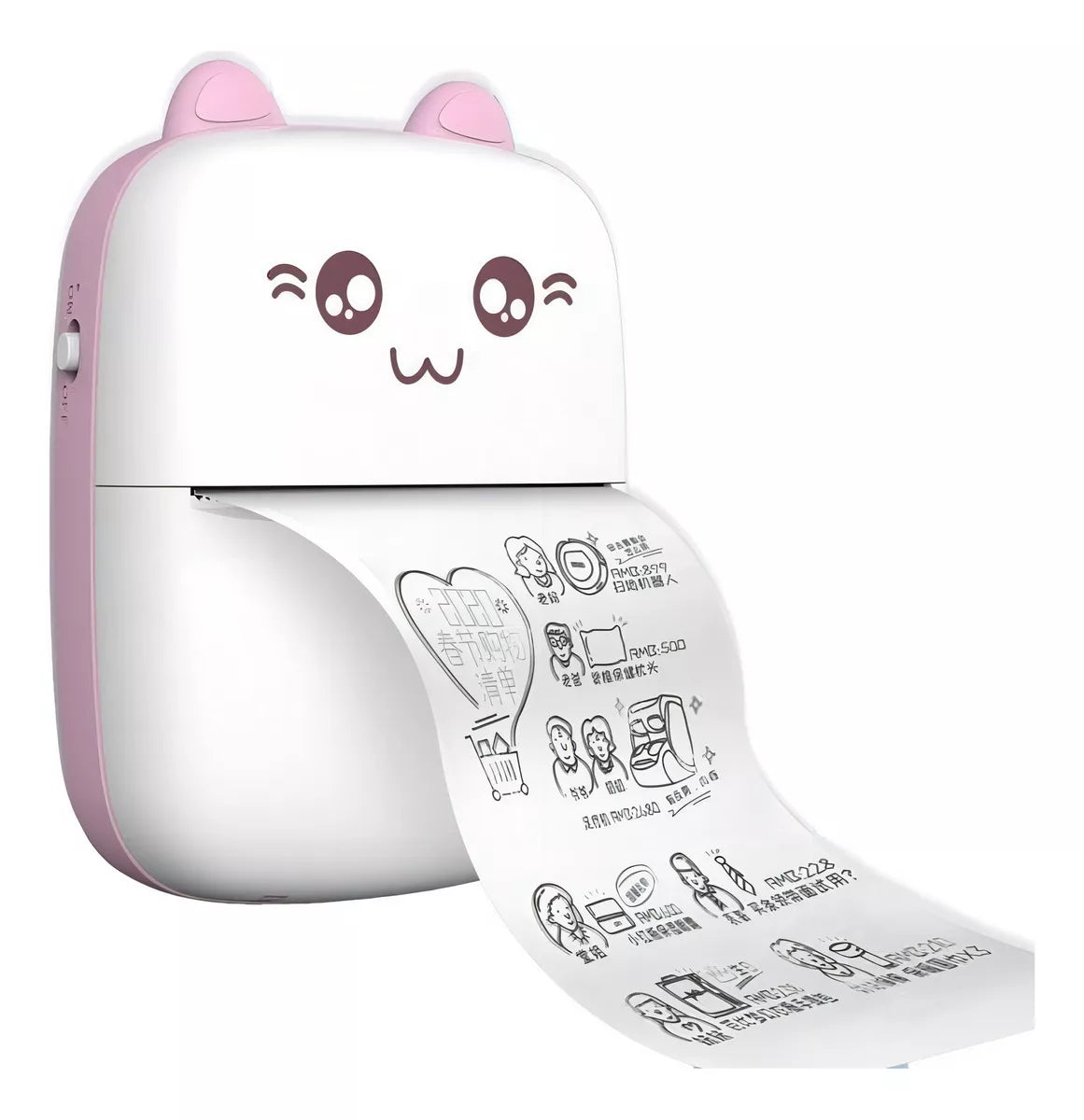 Mini Impresora Gatito + 10 Rollos Papel